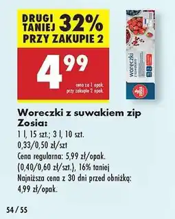 Biedronka Woreczki z suwakiem zip Zosia oferta