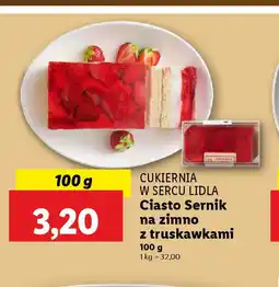 Lidl Ciasto Sernik na zimno z truskawkami oferta