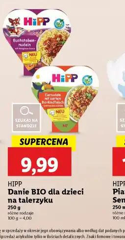 Lidl Hipp Danie BIO dla dzieci na talerzyku oferta