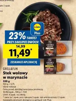 Lidl Stek wołowy w marynacie z kolorowym pieprzem Grill And Fun oferta