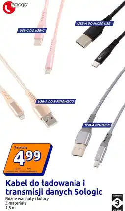 Action Kabel do ładowania i transmisji danych Sologic oferta