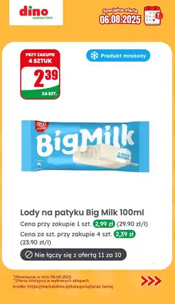 Dino Lody Big Milk na patyku 100ml oferta