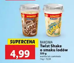 Lidl Deser Twist Shake o smaku lodów wanilia Bakoma oferta
