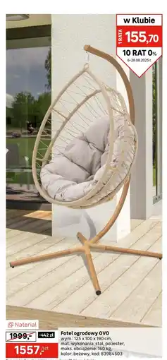 Leroy Merlin Fotel ogrodowy Naterial oferta
