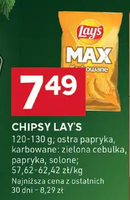 Stokrotka Chipsy Lay's Max ostra papryka, karbowane, zielona cebulka, papryka, solone oferta