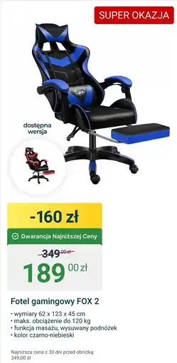 ERLI Fotel gamingowy Fox oferta