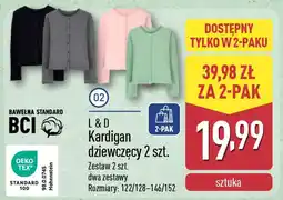 ALDI Kardigan dziewczęcy 2 szt. oferta
