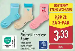 ALDI Skarpetki dziecięce 3 pary oferta