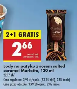 Biedronka Lody na patyku z sosem salted caramel Marletto oferta