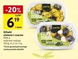 Intermarche Oliwk zielone i czarne z kostkami sera w marynacie ziołowej Perla oferta