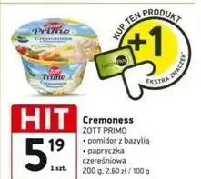 Intermarche Krem jogurtowy z mascarpone papryczka czereśniowa Zott Primo oferta