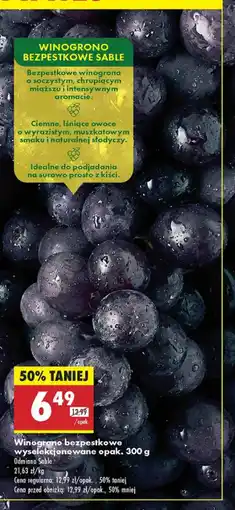 Biedronka Winogrono bezpestkowe Sable Biedronka oferta