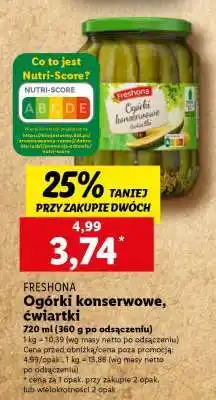 Lidl FRESHONA Ogórki konserwowe, ćwiartki oferta