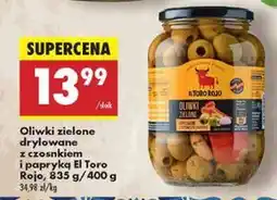 Biedronka Oliwki zielone z czosnkiem i papryką El Toro Rojo oferta