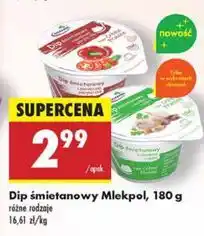 Biedronka Dip śmietankowy z czosnkiem i ziołami Mlekpol oferta
