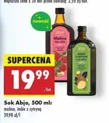 Biedronka Syrop imbir z cytryną Abjo oferta