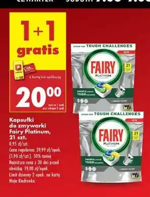 Biedronka Tabletki do zmywarek lemon Fairy Platinum oferta