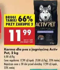 Biedronka Karma dla psa z jagnięciną sensitive Activ Pet oferta