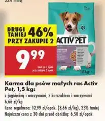 Biedronka Karma dla psa z kurczakiem i warzywami małe rasy Activ Pet oferta