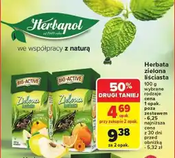Carrefour Herbata zielona liściasta Big-Active, różne rodzaje Herbapol oferta