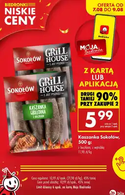 Biedronka Kaszanka Sokołów Grill House z boczkiem oferta