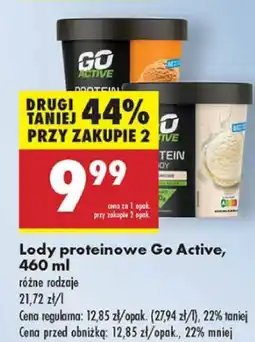 Biedronka Lody proteinowe, różne rodzaje Go Active oferta