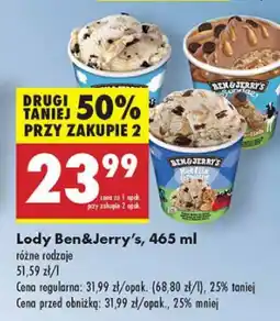 Biedronka Lody Ben&Jerry's, różne rodzaje oferta
