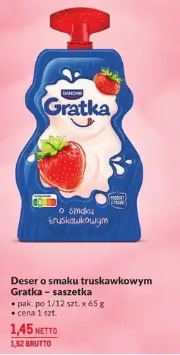 Makro Deser o smaku truskawkowym Gratka saszetka Danone oferta