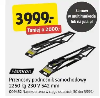 Jula Podnośnik samochodowy Hamron oferta