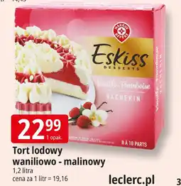 E.Leclerc Tort lodowy waniliowo-malinowy Eskiss oferta