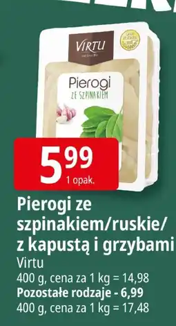 E.Leclerc Pierogi ze szpinakiem/ruskie/z kapustą i grzybami Virtu oferta