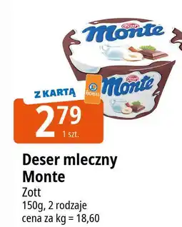 E.Leclerc Deser mleczno-czekoladowy z orzechami Zott Monte oferta