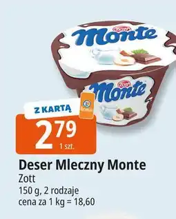 E.Leclerc Deser mleczno-czekoladowy z orzechami Zott Monte oferta