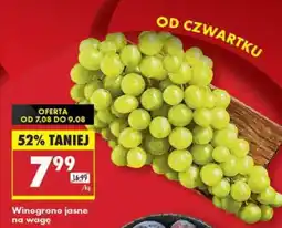 Biedronka Winogrono jasne na wagę oferta