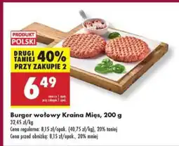 Biedronka Burger wołowy Kraina Mięs 200 g oferta