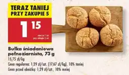 Biedronka Bułka śniadaniowa pełnoziarnista, 73 g oferta