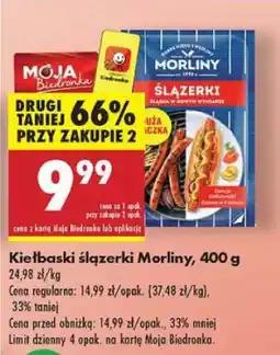 Biedronka Kiełbaski ślązerki Morliny, 400 g oferta