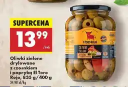 Biedronka Oliwki zielone drylowane z czosnkiem i papryką El Toro Rojo, 835 g/400 g oferta