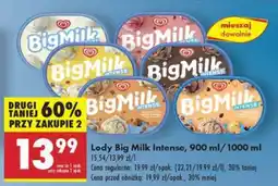Biedronka Lody Big Milk Intense, 900 ml/1000 ml oferta