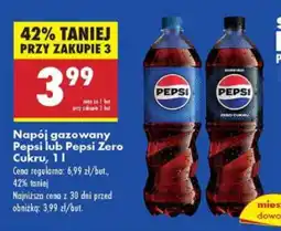Biedronka Napój gazowany Pepsi lub Pepsi Zero Cukru, 1 l oferta