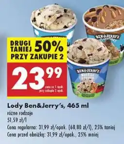 Biedronka Lody Ben&Jerry’s, 465 ml oferta