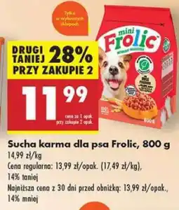 Biedronka Sucha karma dla psa Frolic, 800 g oferta