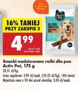 Biedronka Snacki nadziewane rolki dla psa Activ Pet, 175 g oferta