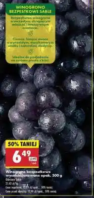 Biedronka Winogrono bezpestkowe wyselekcjonowane opak. 300 g oferta