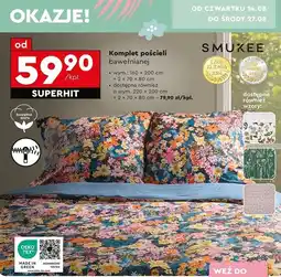 Biedronka Pościel bawełniana 220 x 200 + 2 70 80 cm Smukee Home oferta