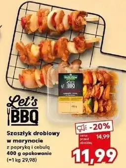 Kaufland Szaszłyk drobiowy w marynacie z papryką i cebulą K-Classic Let's Bbq oferta