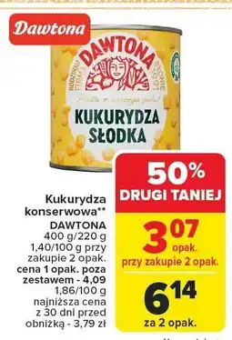 Carrefour Kukurydza konserwowa DAWTONA oferta
