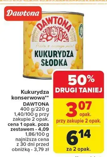 Carrefour Kukurydza konserwowa DAWTONA oferta
