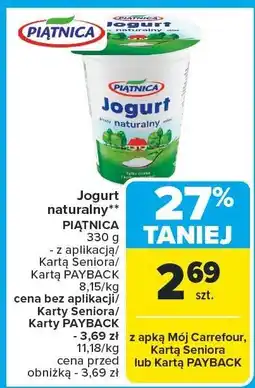 Carrefour Jogurt naturalny PIĄTNICA Piątnica oferta