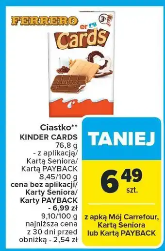 Carrefour Ciastka KINDER CARDS oferta
